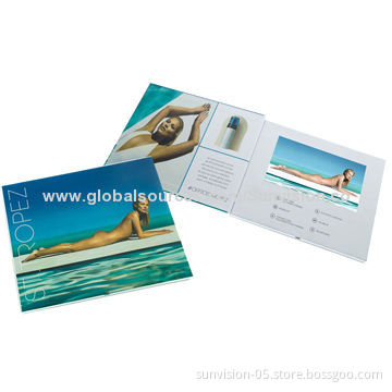LCD Screen Video Greeting Cards with 450mA Li-battery, Button Controller